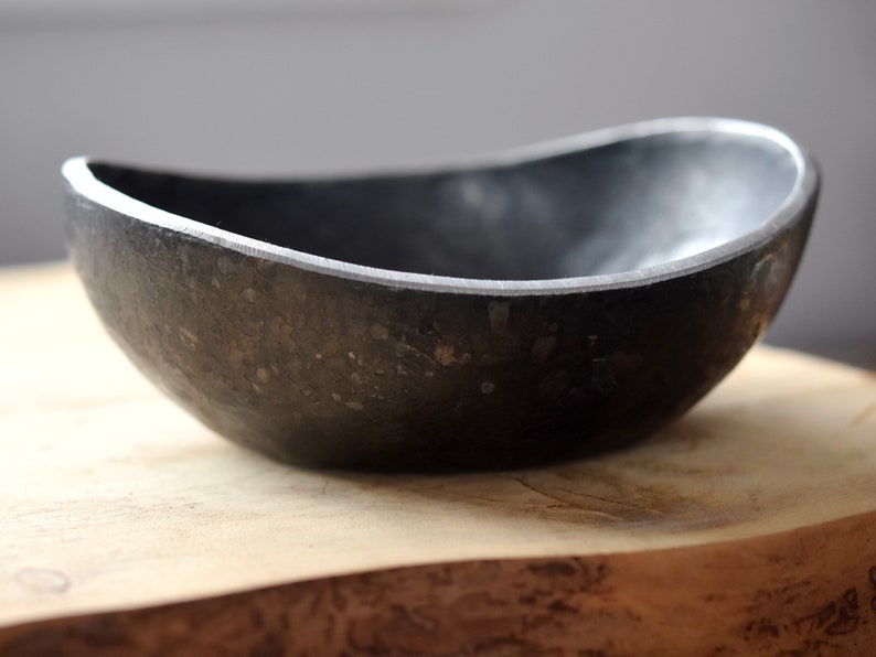 WABI-SABI BOWL with or without personalization 6th anniversary gift iron anniversary gift hand forged wedding gift 11th anniversary bowl image 8
