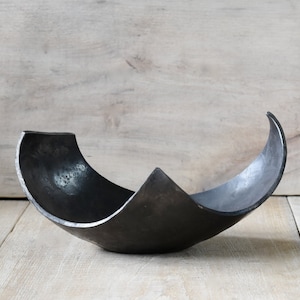 6th anniversary gift hand forged WAVE BOWL personalized gift iron anniversary gift metal bowl 11th anniversary image 1