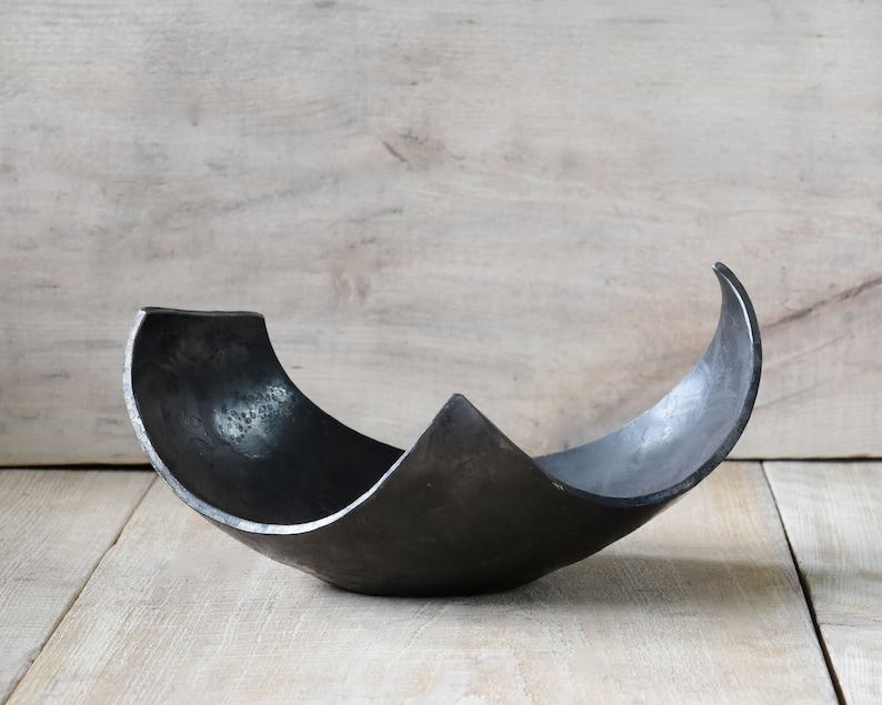 6th anniversary gift hand forged WAVE BOWL personalized gift iron anniversary gift metal bowl 11th anniversary image 1