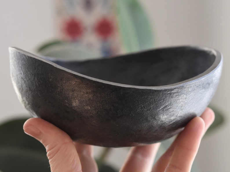 WABI-SABI BOWL with or without personalization 6th anniversary gift iron anniversary gift hand forged wedding gift 11th anniversary bowl image 6