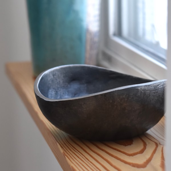 WABI-SABI BOWL with or without personalization 6th anniversary gift iron anniversary gift hand forged wedding gift 11th anniversary bowl