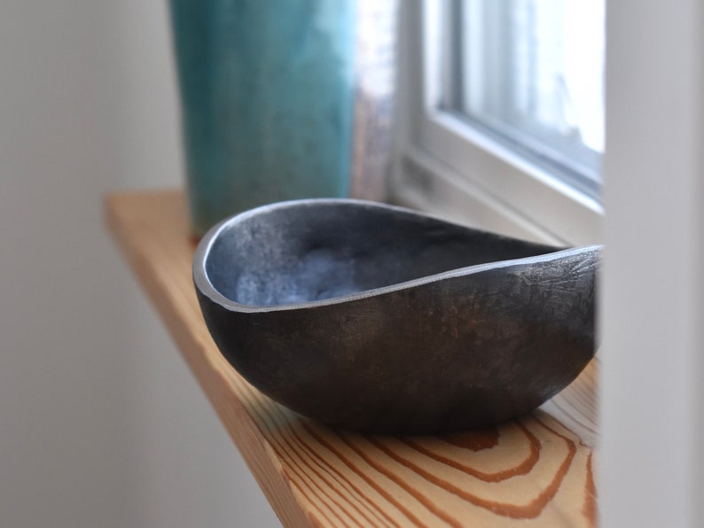 WABI-SABI BOWL with or without personalization 6th anniversary gift iron anniversary gift hand forged wedding gift 11th anniversary bowl image 1