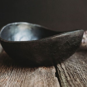 WABI-SABI BOWL with or without personalization 6th anniversary gift iron anniversary gift hand forged wedding gift 11th anniversary bowl image 3