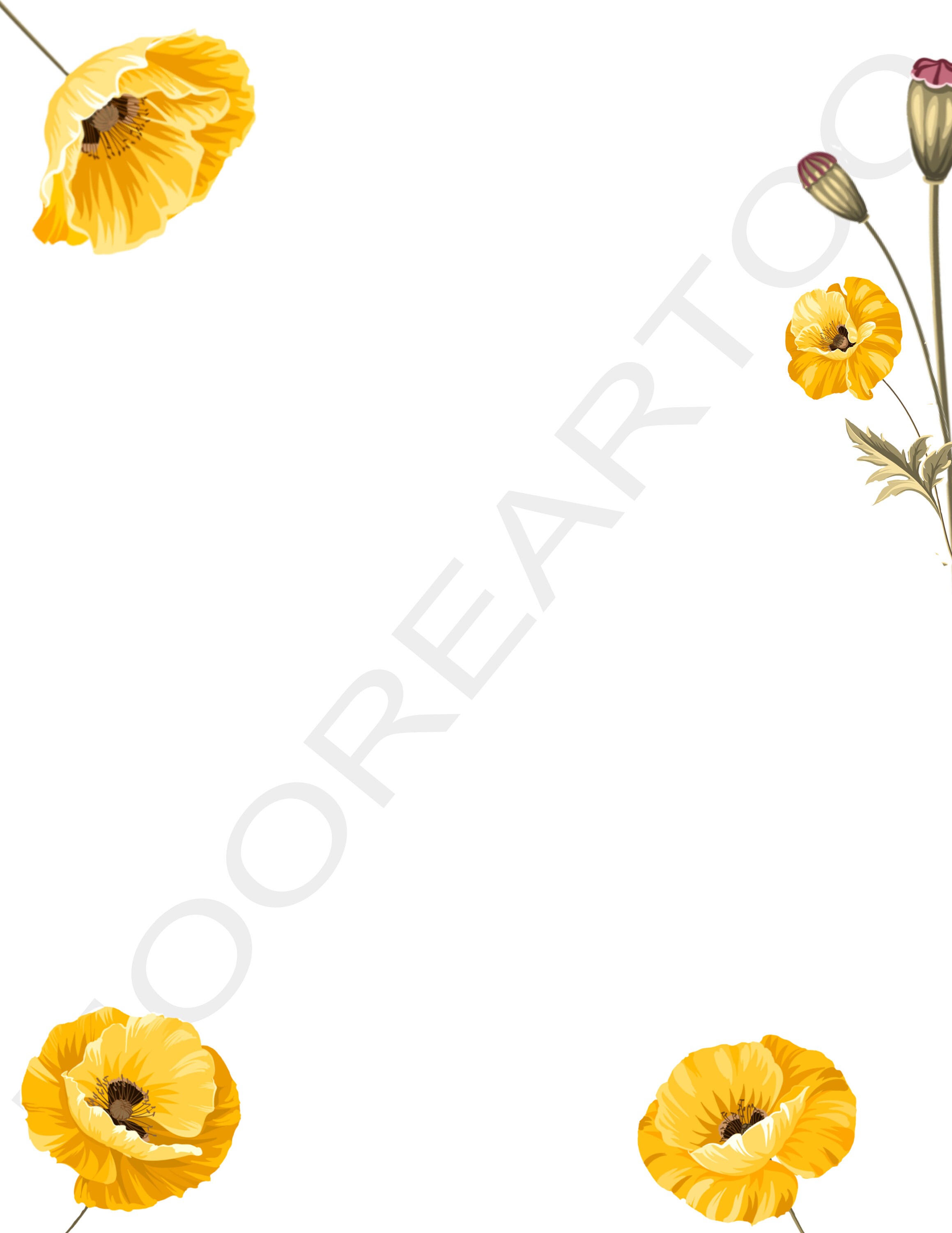 Printable Lined Paper Blank Writing Paper Poppy a Design Paper Letter