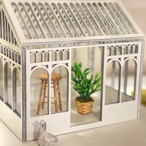 Miniature 1:24 Scale DIY Dollhouse Greenhouse Kit