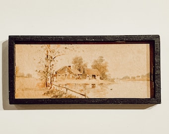 Dollhouse Farmhouse Framed Art Piece 1:12 Scale Miniatures