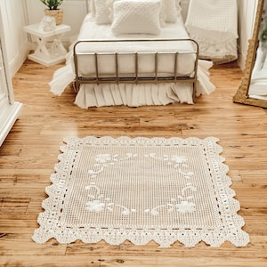 Dollhouse Plastic Lace Rug Piece 1:12 Scale Miniatures