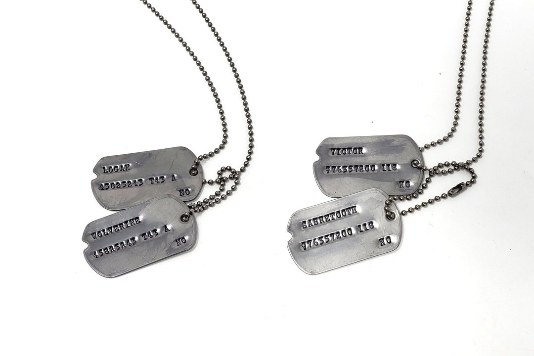 Wolverine and Sabretooth WWII Military Dog Tags Notched US Tags From ...