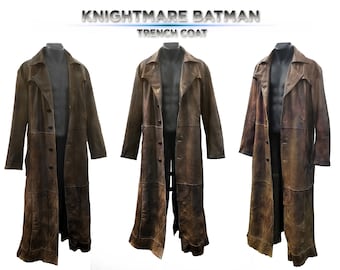 Knightmare DOJ Genuine Leather Trench Coat - Post-Apocalyptic, Wasteland, Raiders