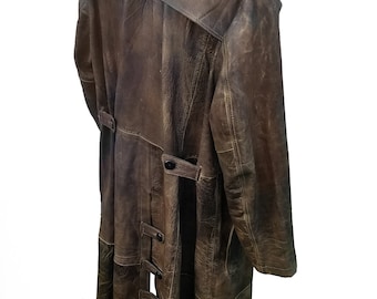 Knightmare DOJ Genuine Leather Trench Coat - Post-apocalyptic