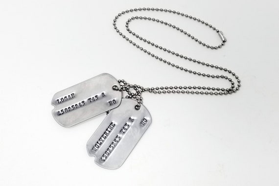 Notched WWII Military Stainless Steel Dog Tags