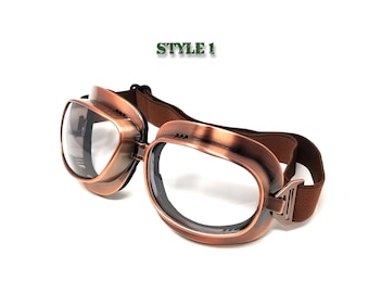 Aviator Retro Motorcycle Vintage Goggles Eyewear Cruiser Pilot - Foto 6