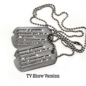 James Bucky Barnes WWII Style Military Dog Tags Screen Accurate TV Show Version
