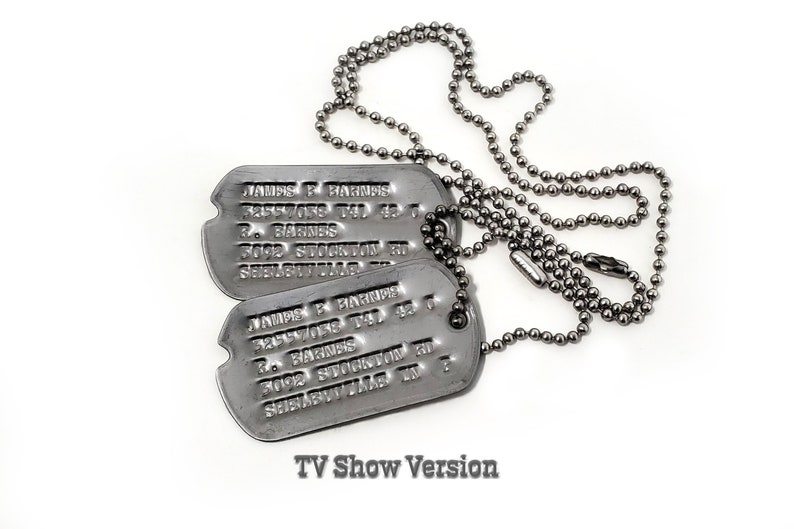 James Bucky Barnes WWII Style Military Dog Tags Screen Accurate TV Show Version