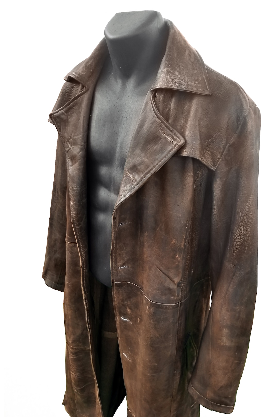 Knightmare DOJ Genuine Leather Trench Coat - Post-apocalyptic