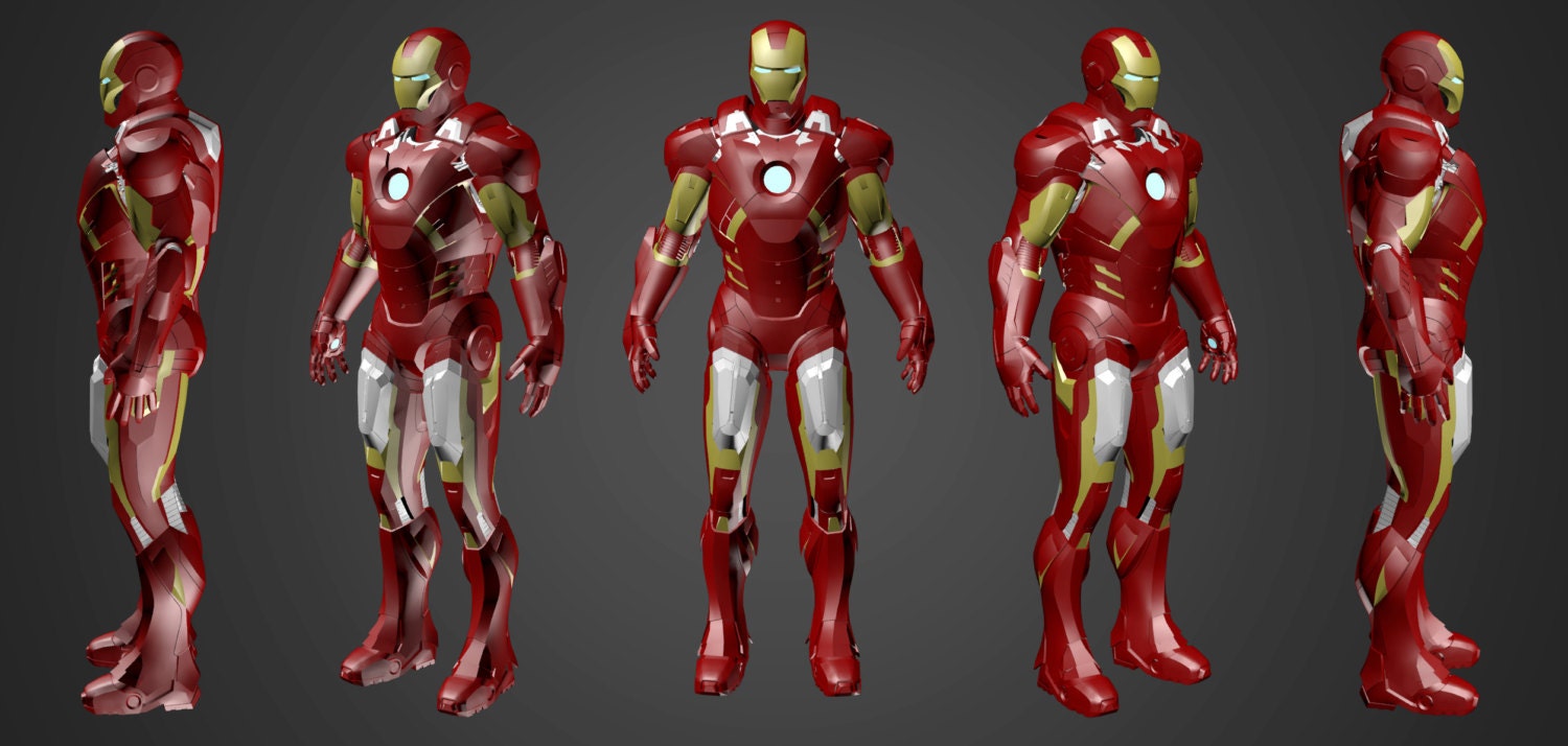 IRON MAN Mark 7 HQ 62cm 1-3Scale 3D Print Ready 3D model 3D