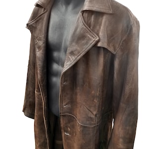 Knightmare DOJ Genuine Leather Trench Coat - Post-Apocalyptic, Wasteland, Raiders