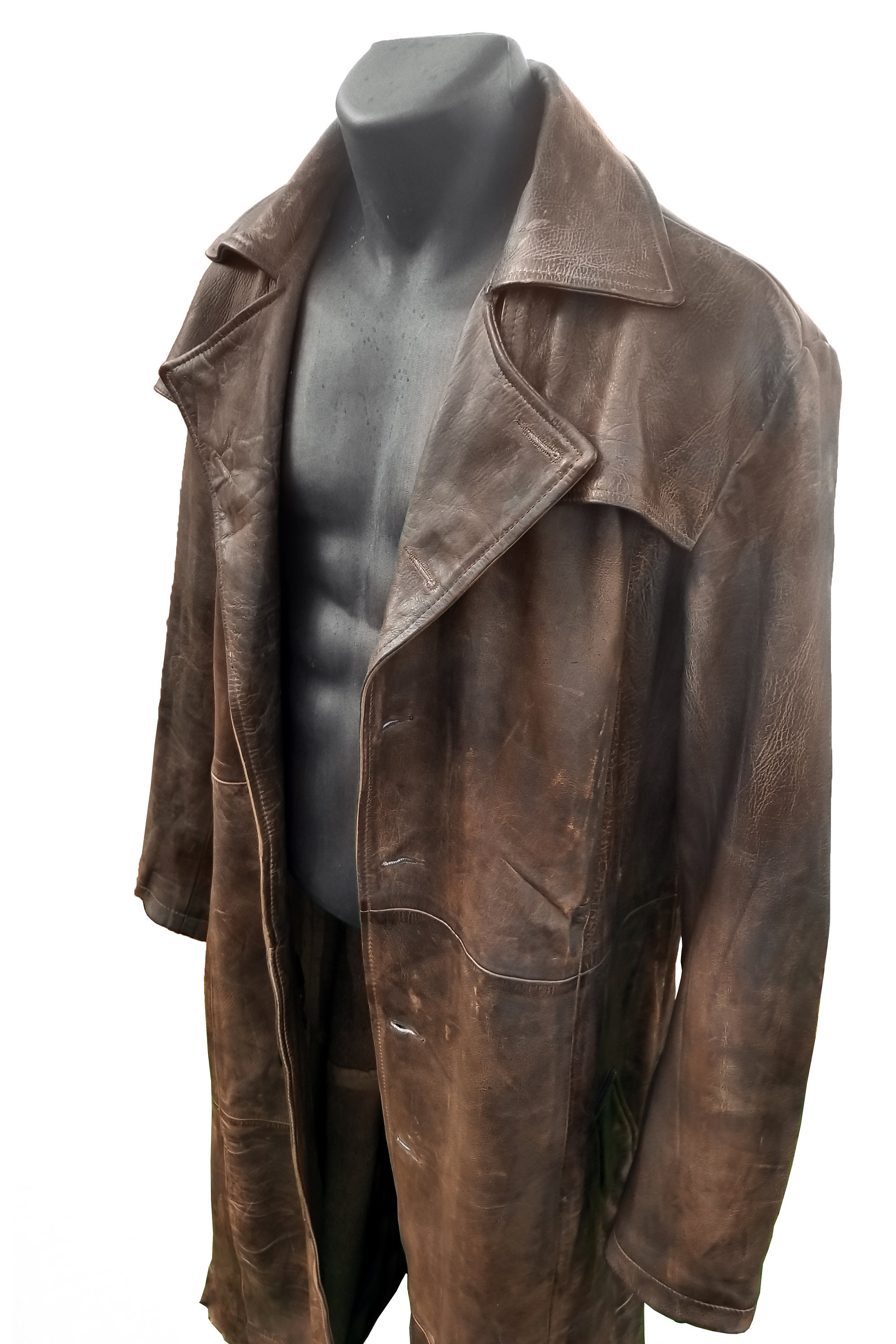 Knightmare DOJ Genuine Leather Trench Coat - Post