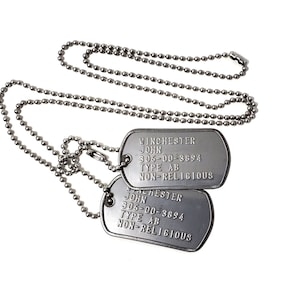John Winchester&#39;s Dog Tags from Supernatural - Sam and Dean&#39;s Dad - Screen Accurate!