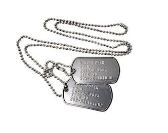 John Winchester's Dog Tags from Supernatural - Sam and Dean's Dad - Screen Accurate!