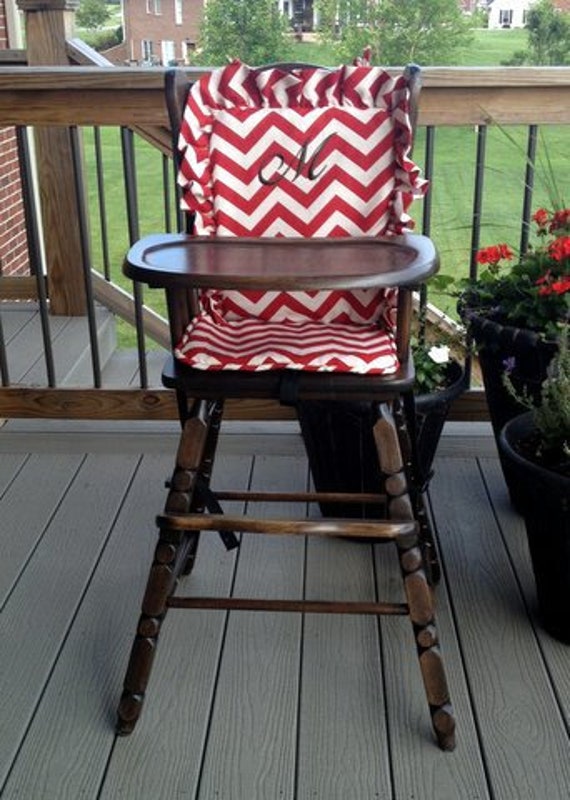 Wooden Highchair Cover Pad Cushion Red High Chair Etsy