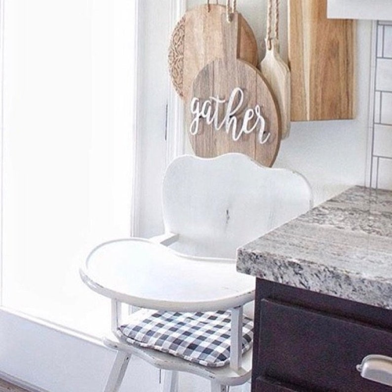 Black And White Plaid Highchair Seat Cushion Bottom Image 0