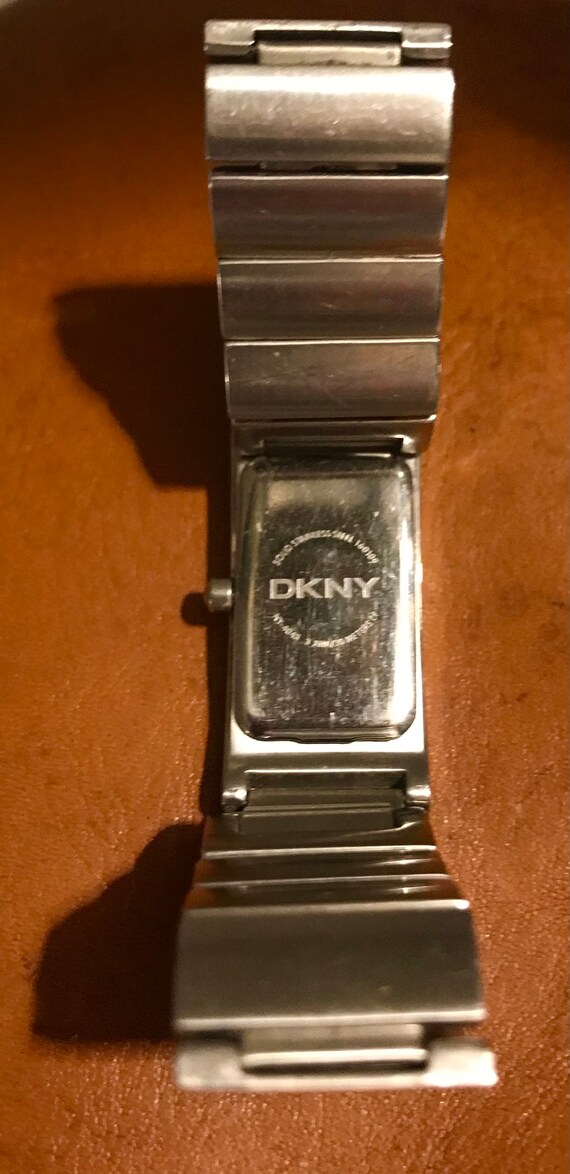 vtg. DKNY Wristwatch Bracelet Sparkling Rectangle… - image 5