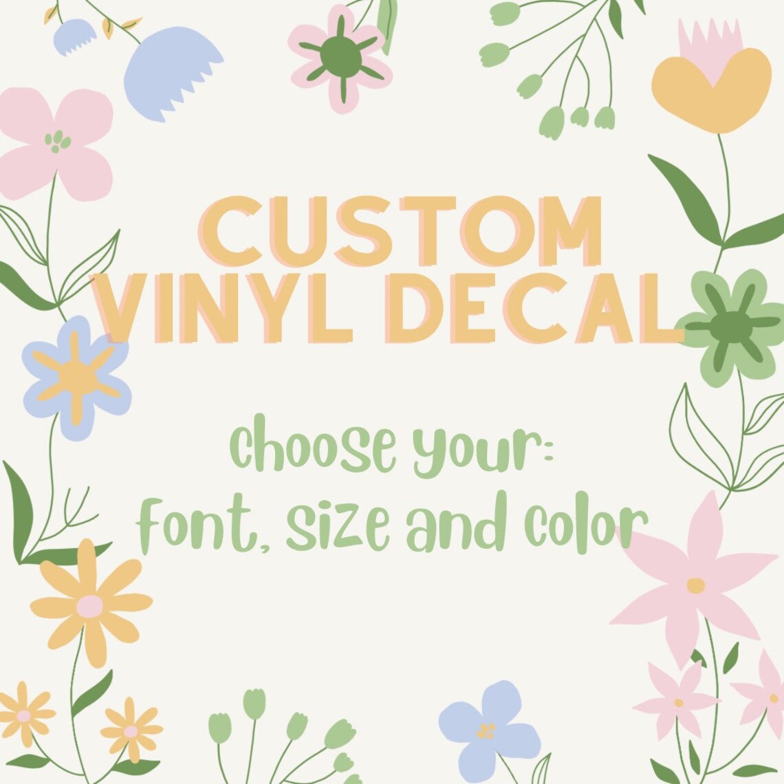Custom Decals - Choose Your Font, Color, Length - Custom Vinyl Text ...