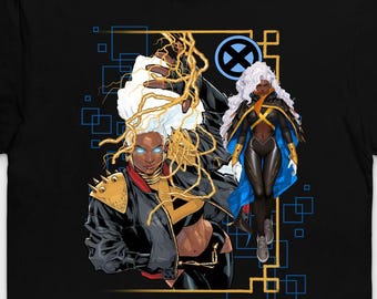 T-shirt STORM, T-shirt Storm X-Men, T-shirt super-héros Marvel Comics, Chemise graphique héros mutant, Cadeau geek, Vêtements de bande dessinée