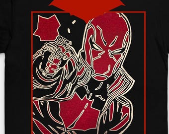 Red Hood T-Shirt: Hand-Painted Superhero Graphic Tee