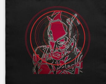 Daredevil Tote Bag, Daredevil Canvas Tote, Marvel Superhero Bag, Comic Book Tote, Hell's Kitchen Fan Gift, Red Devil Graphic Bag