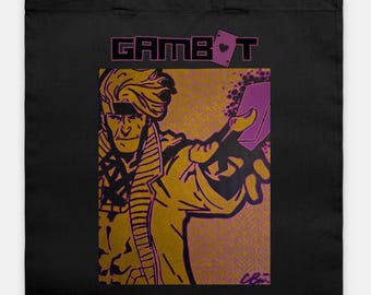 Gambit Tote Bag, X-Men Gambit Canvas Tote, Ragin Cajun Comic Bag, Marvel Mutant Tote, Superhero Fan Gift, Comic Book Shopping Bag