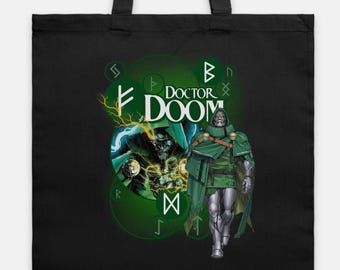 Doctor Doom Tote Bag, Dr Doom Canvas Tote, Marvel Villain Bag, Comic Book Tote, Superhero Fan Gift, Latveria Graphic Bag