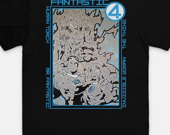 T-shirt Les Quatre Fantastiques, t-shirt rétro Marvel Comics