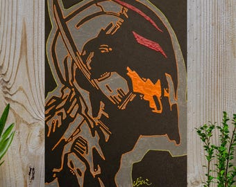 Toile d'art Ultron peinte à la main, oeuvre d'art Marvel Villain