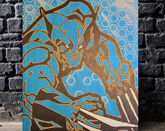 Peinture acrylique Wolverine peinte à la main – Art mutant Marvel Comics, décoration murale de fans X-Men