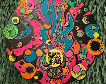 Peinture acrylique originale reflets d'ombres - art mural abstrait contemporain, décoration d'intérieur unique peinte à la main