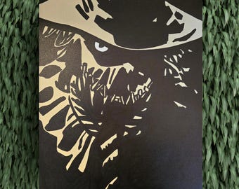 Scarecrow Inspired Original Painting, Batman Villain Fan Art, Gothic Comic Book Wall Art