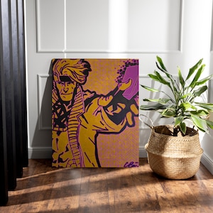 Hand-Painted Gambit Canvas: X-Men Comic Book Art