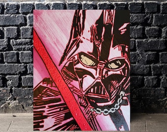 Hand-Painted Darth Vader Canvas Art: Star Wars Universe