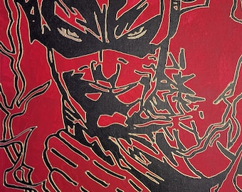 Hand-Painted Flash Canvas Art: DC Comics JLA Movie