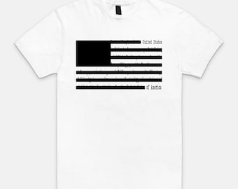 T-shirt expurgé du drapeau américain | Chemise patriotique en détresse | graphique drapeau censuré | Streetwear américain