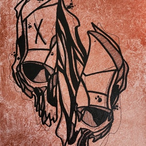 Copper Skull Art: Dark Academia Halloween Decor
