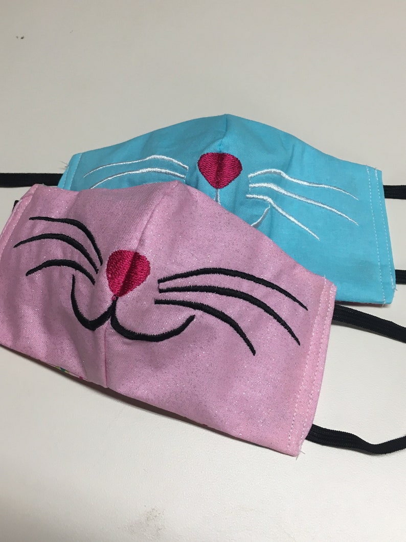 Cat Whiskers Face Mask Kids Cat Mask Reusable/washable for Etsy