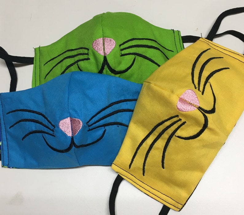 Cat Whiskers Face Mask Kids Cat Mask Reusable/washable for Etsy
