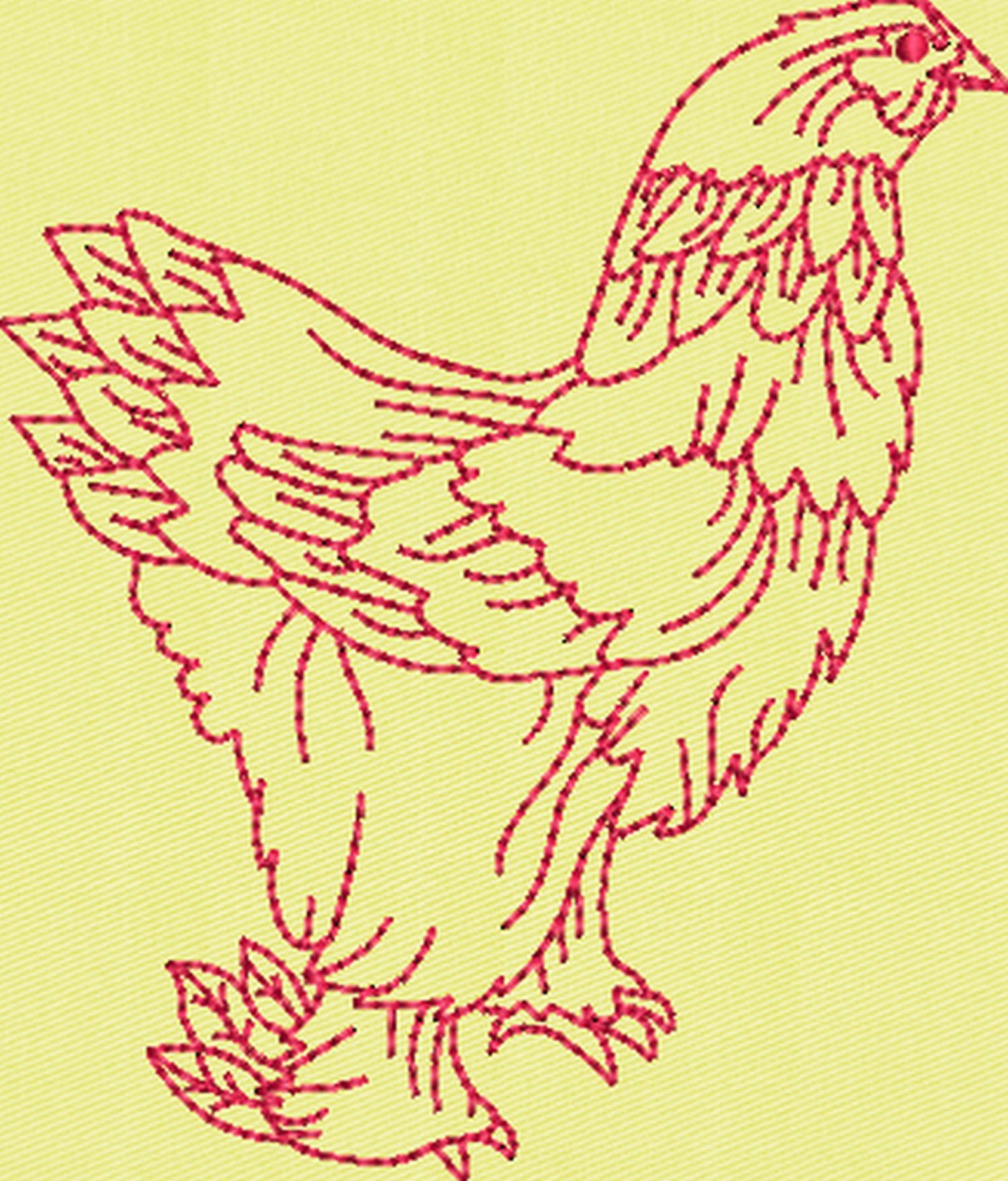 Chicken Redwork File 10 Chicken Line-art Redwork Applique Quilted Machine Embroidery Designs ...