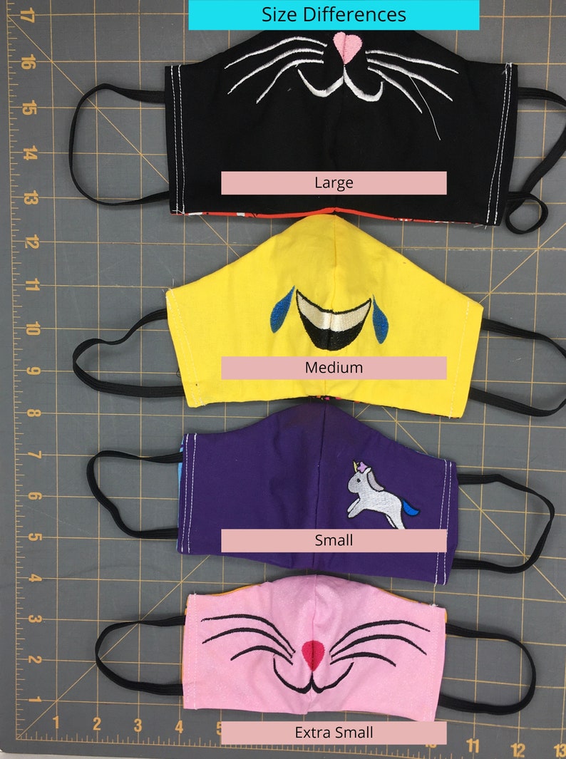 Cat Whiskers Face Mask Kids Cat Mask Reusable/washable for Etsy