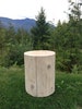 Stump end tables, Log side table, Whitewashed, Natural or flat black finish, Reclaimed wood, Rustic log furniture, Grown in BC, Canada. 