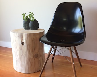Reclaimed stump tables, log stools, salvaged wood end tables, log side table, rustic log furniture, Grown in BC, Canada.