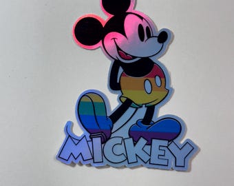 Mickey and Minnie Rainbow Sticker